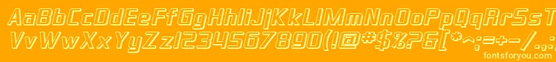 SfTheraminGothicShadedOblique Font – Yellow Fonts on Orange Background
