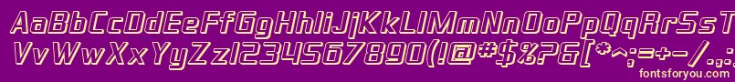 SfTheraminGothicShadedOblique Font – Yellow Fonts on Purple Background