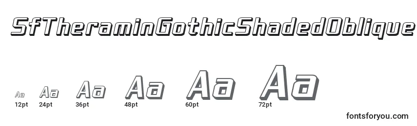 Размеры шрифта SfTheraminGothicShadedOblique