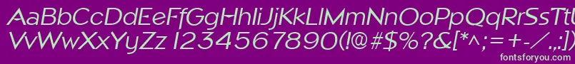NapaSfItalic Font – Green Fonts on Purple Background