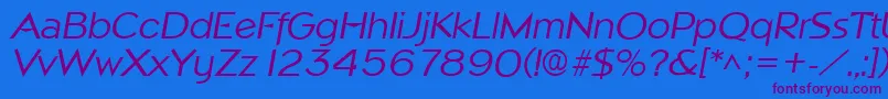 NapaSfItalic Font – Purple Fonts on Blue Background