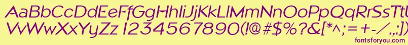 NapaSfItalic Font – Purple Fonts on Yellow Background