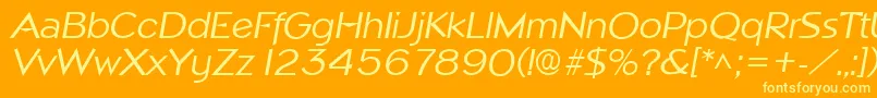 Czcionka NapaSfItalic – żółte czcionki na pomarańczowym tle