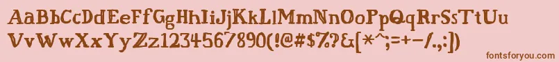 Police Fatfingr – polices brunes sur fond rose