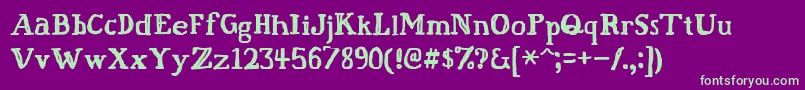 Fatfingr-fontti – vihreät fontit violetilla taustalla