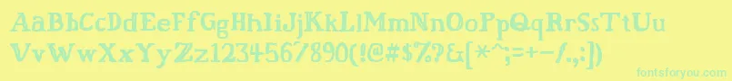 Fatfingr-Schriftart – Grüne Schriften auf gelbem Hintergrund