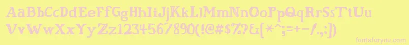 Czcionka Fatfingr – różowe czcionki na żółtym tle