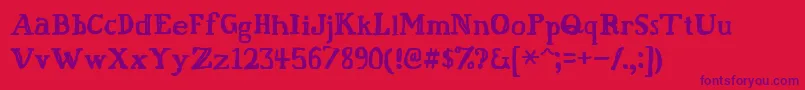 Fatfingr Font – Purple Fonts on Red Background