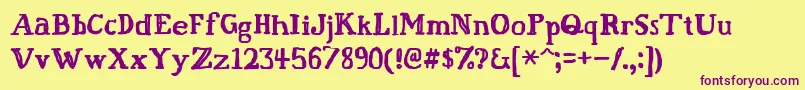 Fatfingr Font – Purple Fonts on Yellow Background