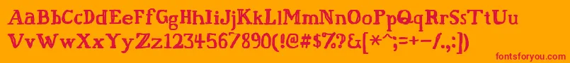 Fatfingr Font – Red Fonts on Orange Background