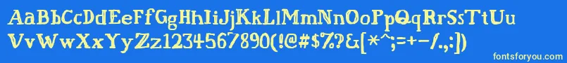 Fatfingr Font – Yellow Fonts on Blue Background