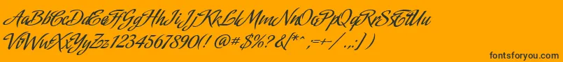 Amorinda-Schriftart – Schwarze Schriften auf orangefarbenem Hintergrund