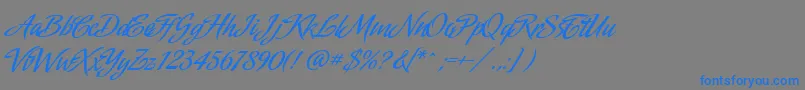 Amorinda-Schriftart – Blaue Schriften auf grauem Hintergrund