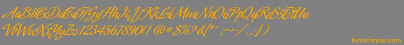 Amorinda Font – Orange Fonts on Gray Background