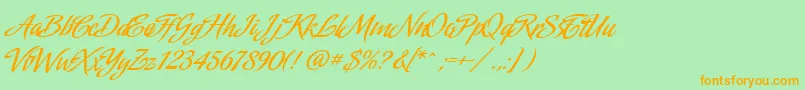 Amorinda Font – Orange Fonts on Green Background