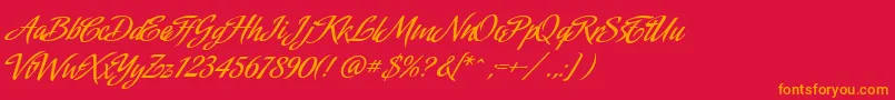 Amorinda Font – Orange Fonts on Red Background