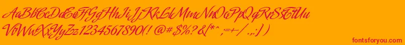 Amorinda-Schriftart – Rote Schriften auf orangefarbenem Hintergrund