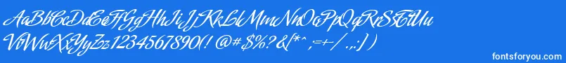 Amorinda Font – White Fonts on Blue Background