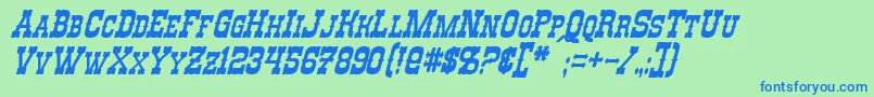 RioOroItalic Font – Blue Fonts on Green Background