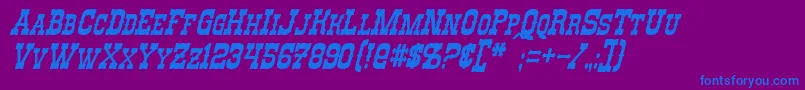 RioOroItalic Font – Blue Fonts on Purple Background