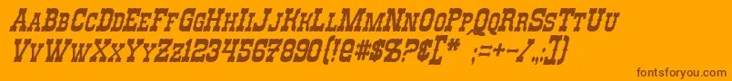 RioOroItalic Font – Brown Fonts on Orange Background