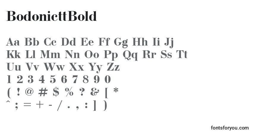 BodonicttBold-fontti – aakkoset, numerot, erikoismerkit