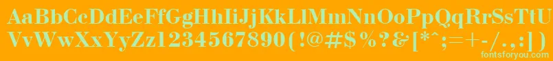 BodonicttBold Font – Green Fonts on Orange Background