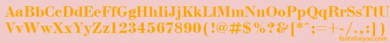 Fonte BodonicttBold – fontes laranjas em um fundo rosa