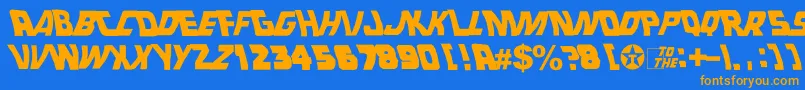 フォントBack1 – オレンジ色の文字が青い背景にあります。