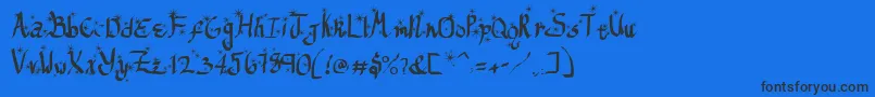 Regifter ffy Font – Black Fonts on Blue Background