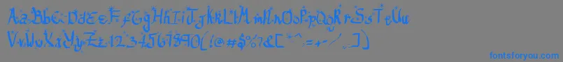 フォントRegifter ffy – 灰色の背景に青い文字