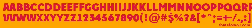 PlakattitulhlstrExtrabold Font – Red Fonts on Orange Background