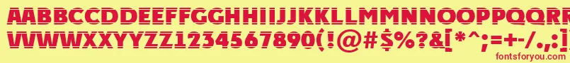 PlakattitulhlstrExtrabold Font – Red Fonts on Yellow Background