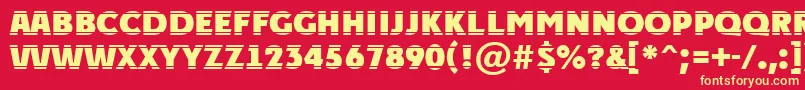 PlakattitulhlstrExtrabold Font – Yellow Fonts on Red Background