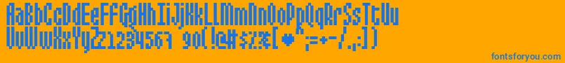 Mixe3 Font – Blue Fonts on Orange Background