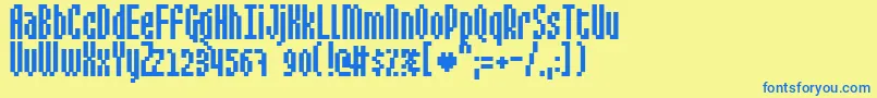 Mixe3 Font – Blue Fonts on Yellow Background