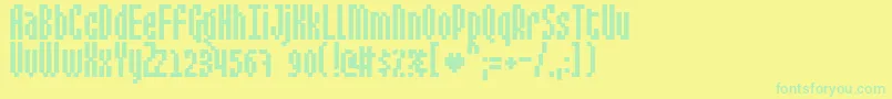 Czcionka Mixe3 – zielone czcionki na żółtym tle