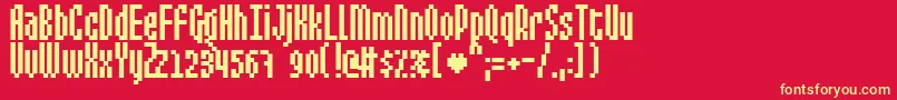 Mixe3 Font – Yellow Fonts on Red Background