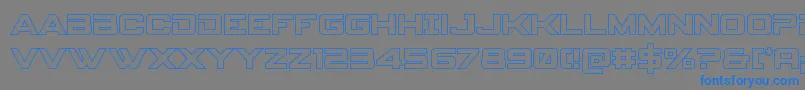 フォントSpyagencyv3out – 灰色の背景に青い文字