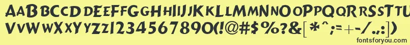 GizmolightcapssskRegular Font – Black Fonts on Yellow Background
