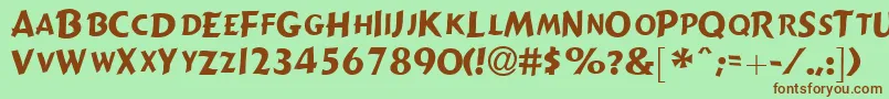 GizmolightcapssskRegular Font – Brown Fonts on Green Background