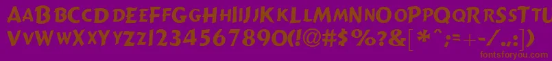 GizmolightcapssskRegular Font – Brown Fonts on Purple Background