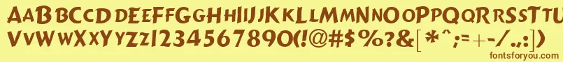 GizmolightcapssskRegular Font – Brown Fonts on Yellow Background