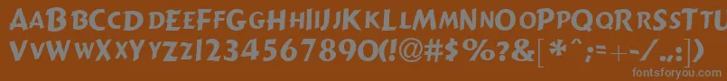 GizmolightcapssskRegular Font – Gray Fonts on Brown Background