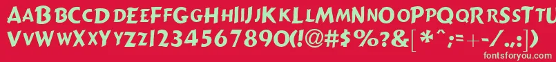 GizmolightcapssskRegular Font – Green Fonts on Red Background