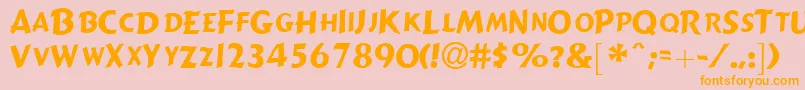 GizmolightcapssskRegular Font – Orange Fonts on Pink Background