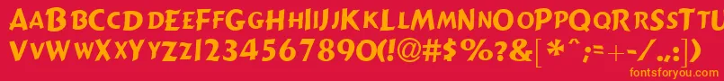 GizmolightcapssskRegular Font – Orange Fonts on Red Background