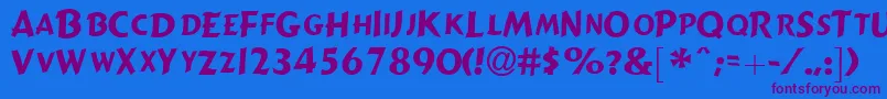 GizmolightcapssskRegular Font – Purple Fonts on Blue Background