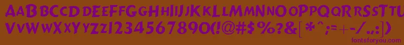 GizmolightcapssskRegular Font – Purple Fonts on Brown Background