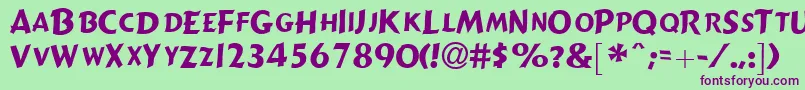 GizmolightcapssskRegular Font – Purple Fonts on Green Background